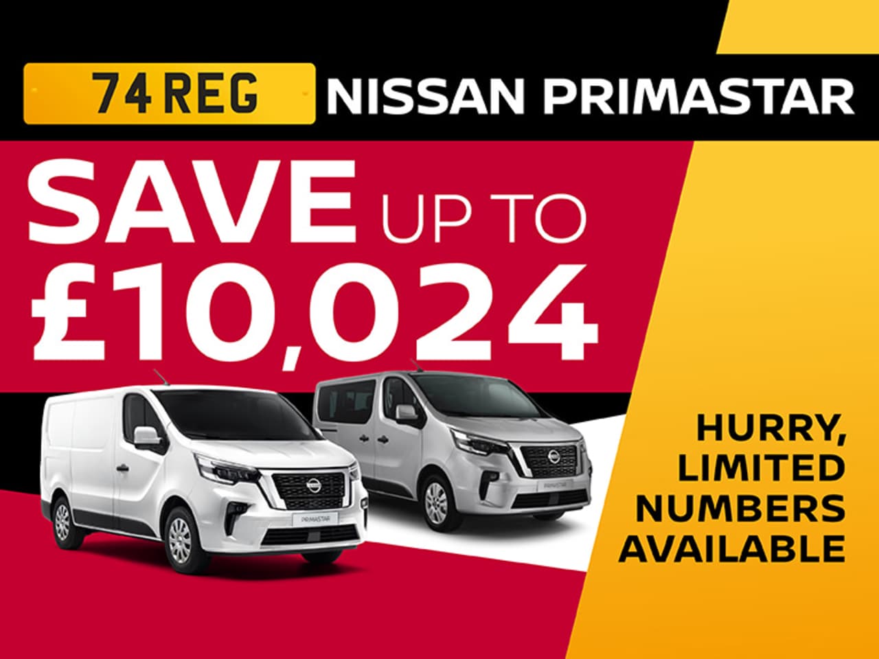 Save Up To £10,024 On A 74 REG Nissan Primastar