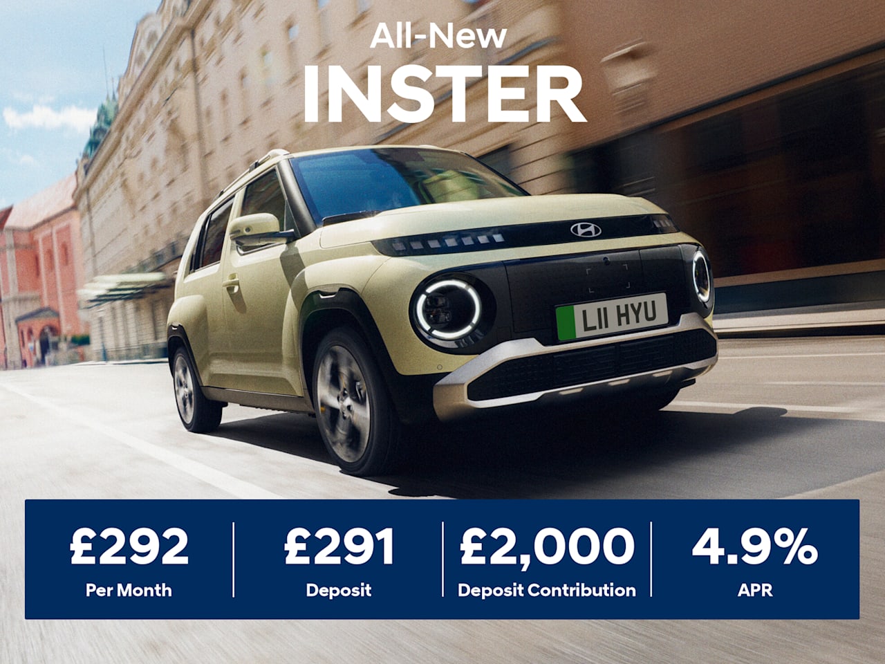 Low Deposit PCP: INSTER EV 1  42kwh - £292 Per Month