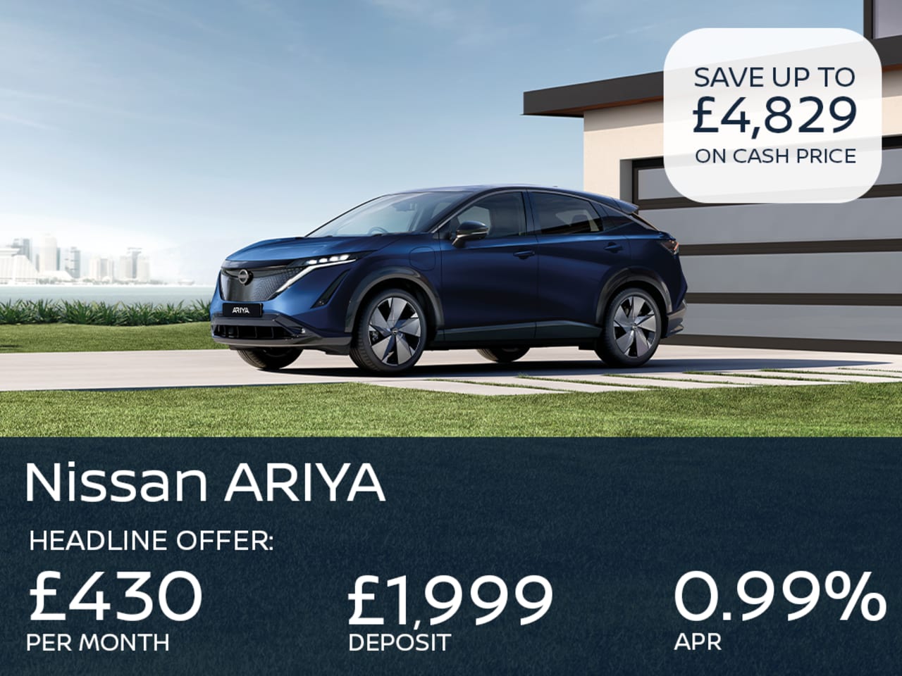PCP: ARIYA 160kW Engage 63kWh - £430 Per Month