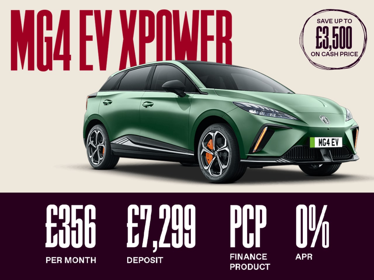 0% PCP: MG4 XPOWER - £356 Per Month