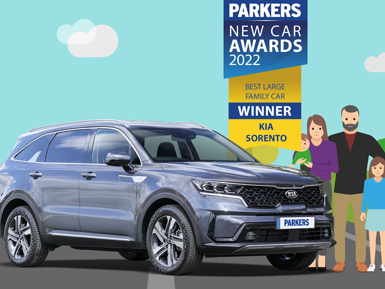 SORENTO WINS ‘BEST LARGE FAMILY CAR’  AT THE PARKERS NEW CAR AWARDS 2022