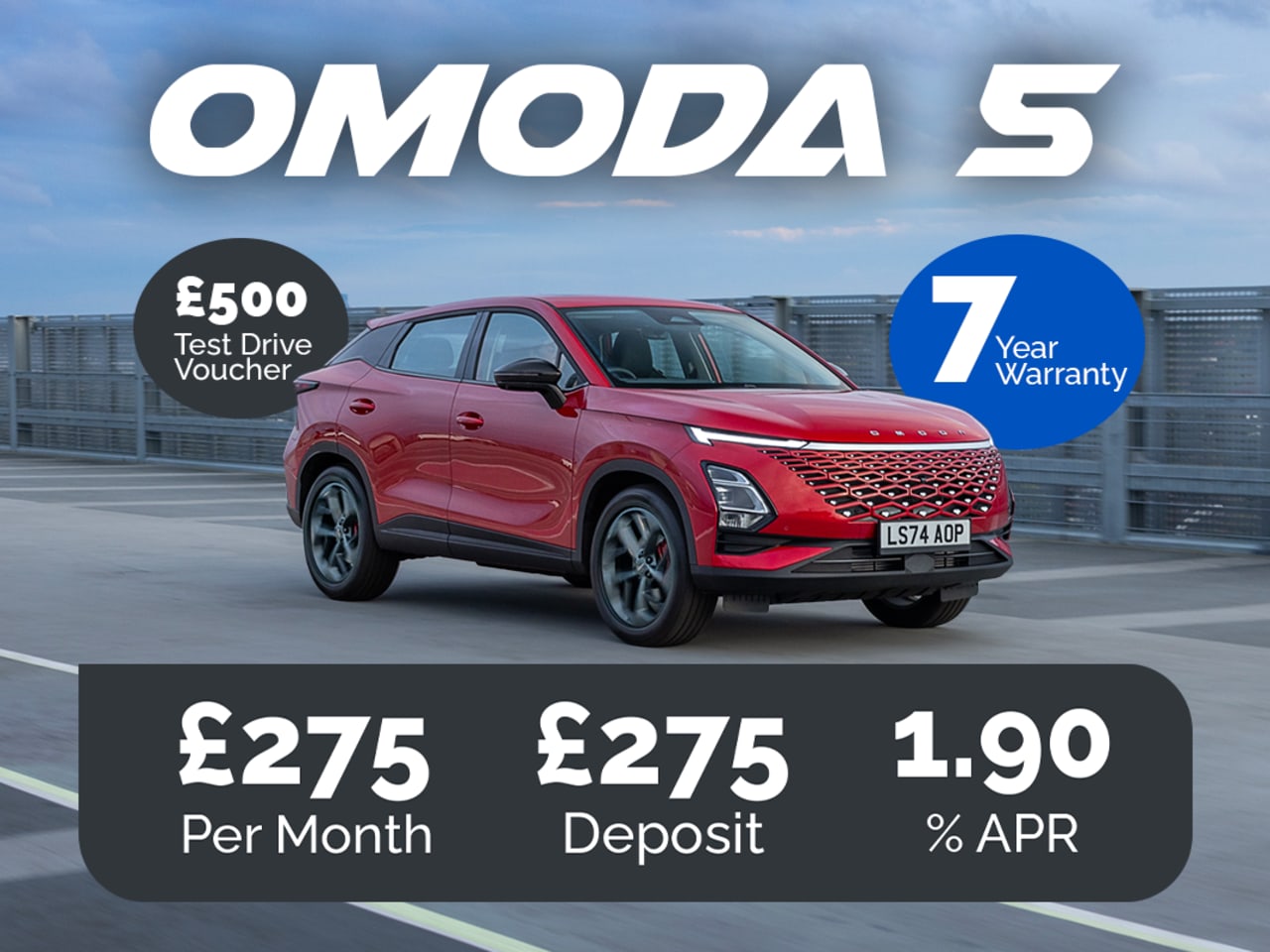 PCP: OMODA 5 Knight - £275 Per Month