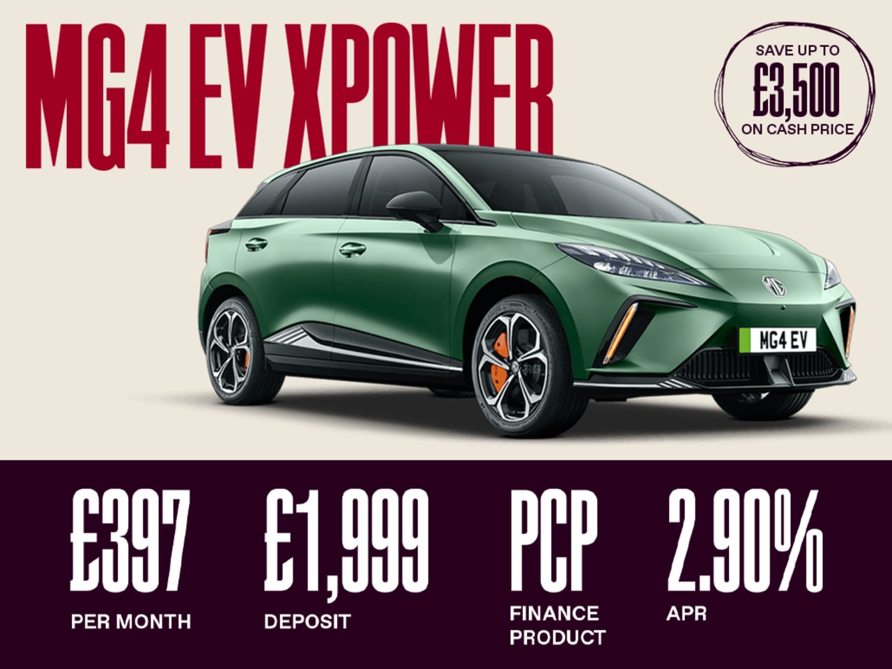 PCP: MG4 XPOWER - £397 Per Month