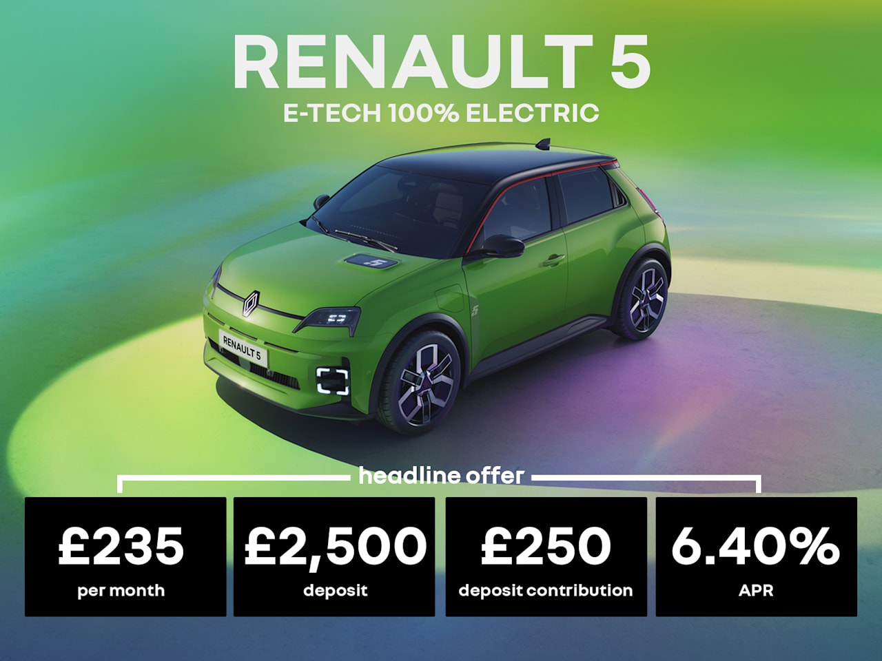 Low Payment PCP: Renault 5 E-Tech Electric Evolution 40kwh - £235 Per Month
