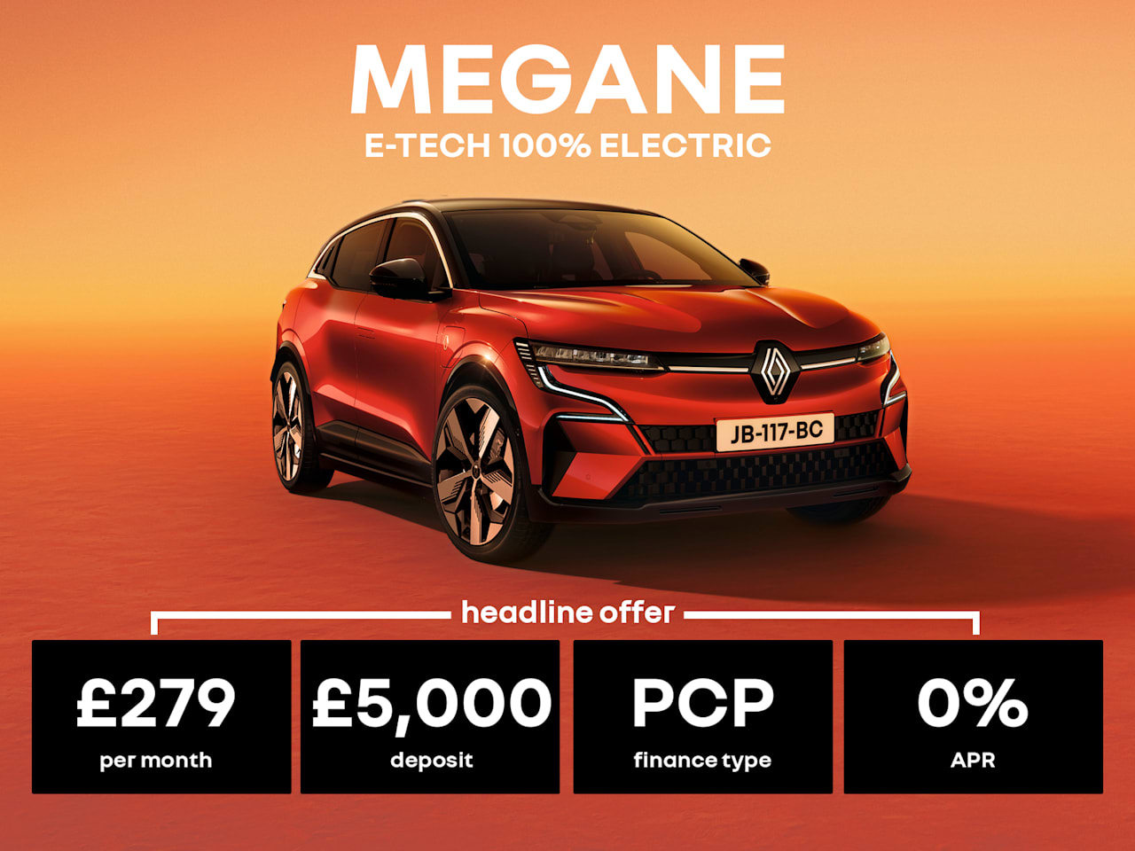 Low Payment PCP: MEGANE E-Tech Electric Techno Comfort Range - £279 Per Month
