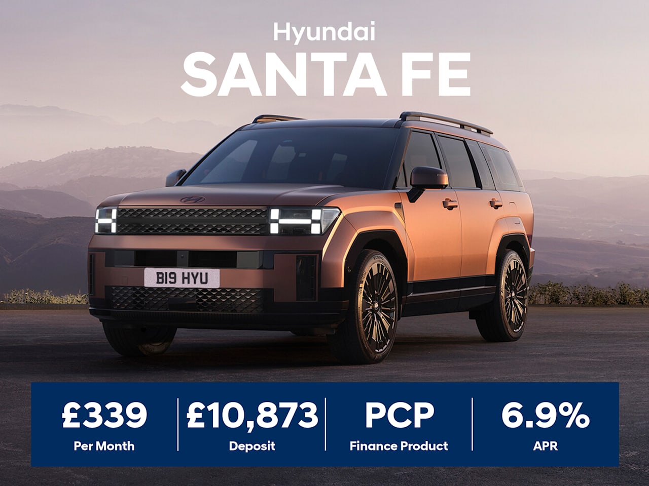 Low Payment PCP: SANTA FE Hybrid Premium - £339 Per Month