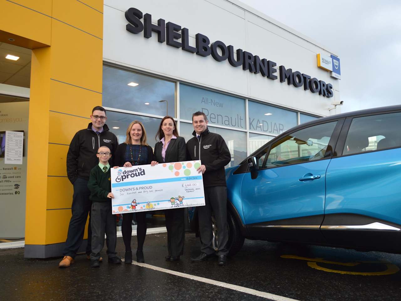 SHELBOUNRE MOTORS RAISE £642 FOR DOWNS AND PROUD CHARITY 