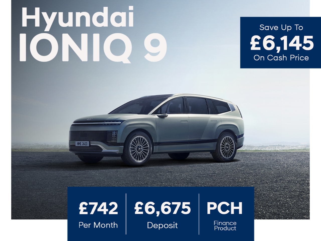 PCH: IONIQ 9 Ultimate [7 Seats] 226kW 110kWh AWD - £742 Per Month