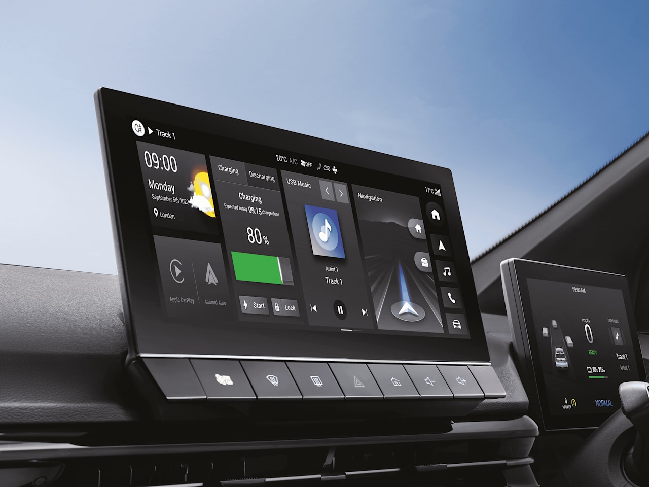 mg4 ev floating touchscreen display
