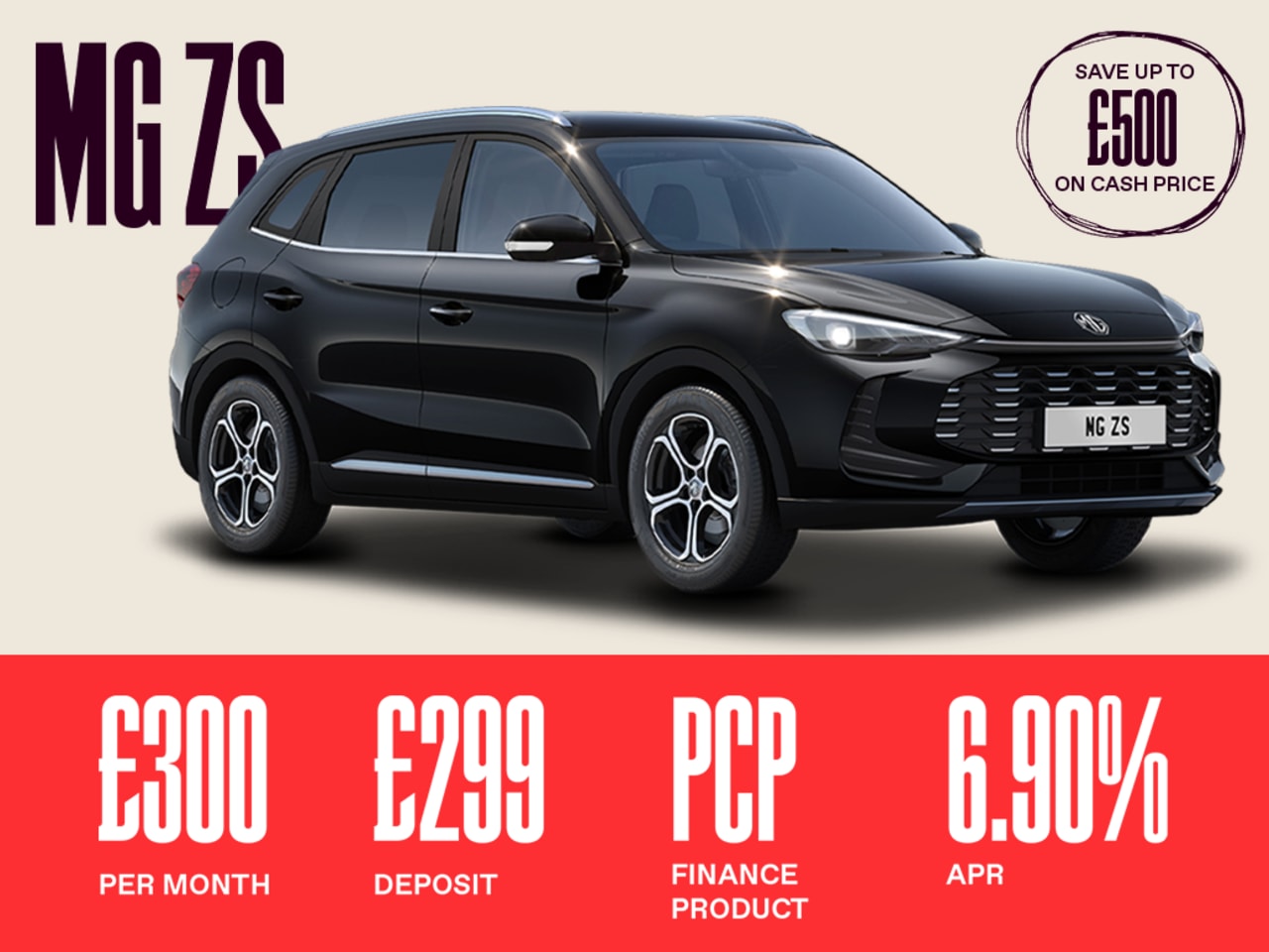 Low Deposit PCP: MG ZS SE - £300 Per Month