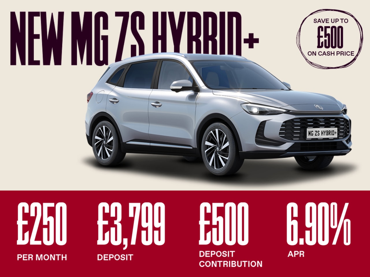 Low Payment PCP: MG ZS Hybrid+ SE Auto - £250 Per Month