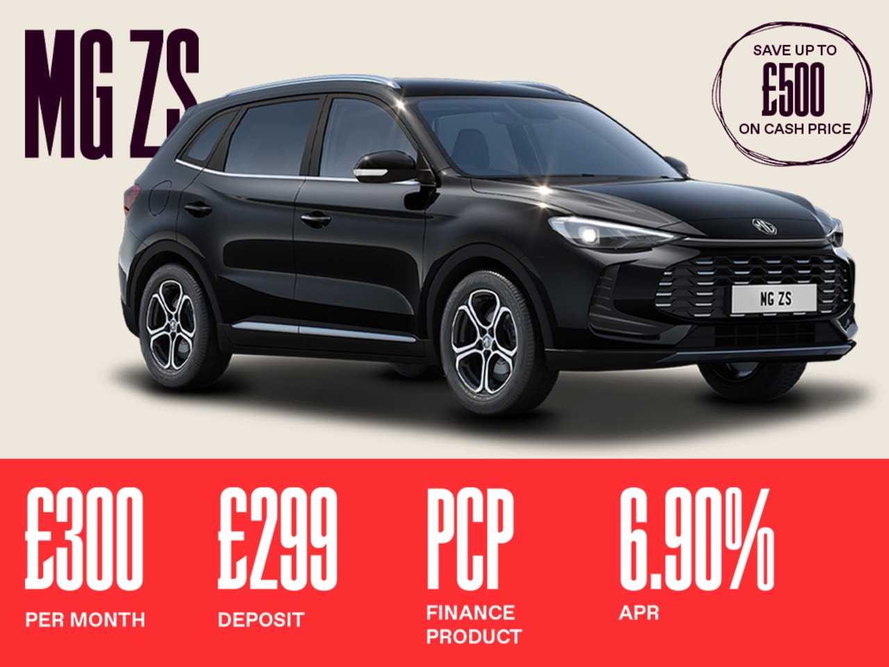 PCP: MG ZS SE - £300 Per Month