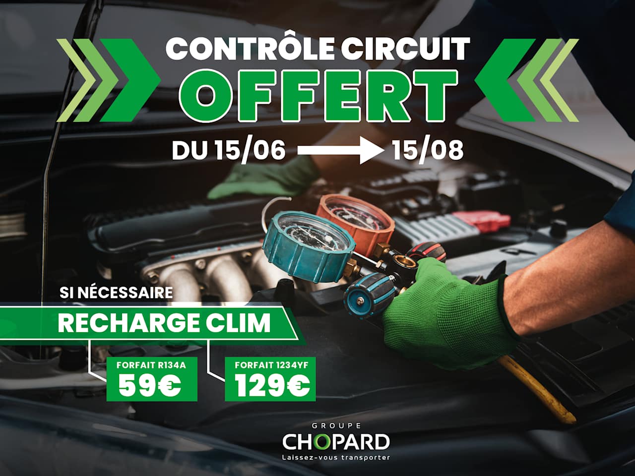 Contrôle circuit offert & recharge Climatisation dès 59 €*