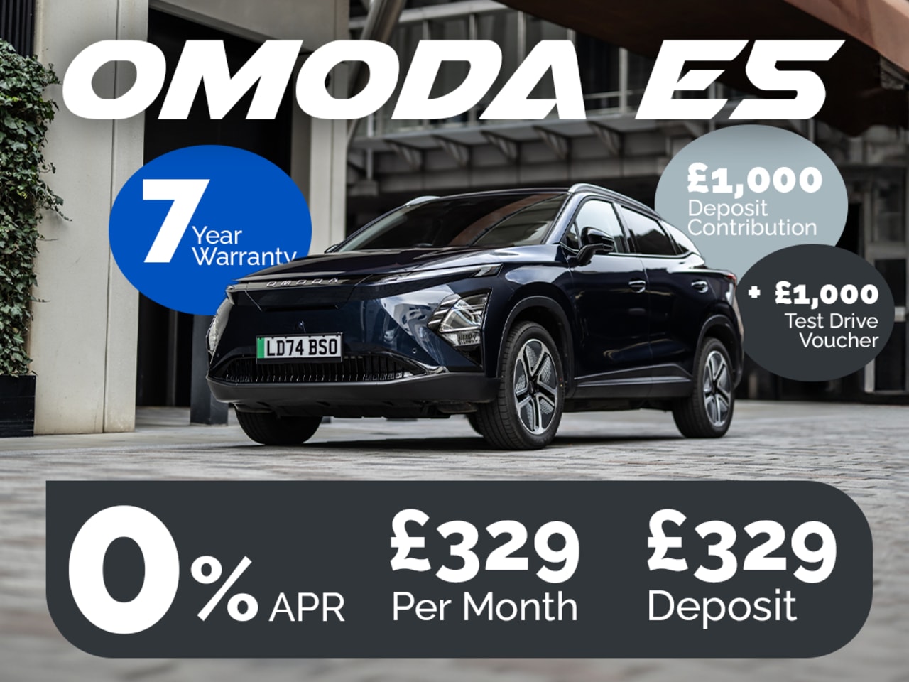 0% PCP: OMODA E5 Comfort - £329 Per Month