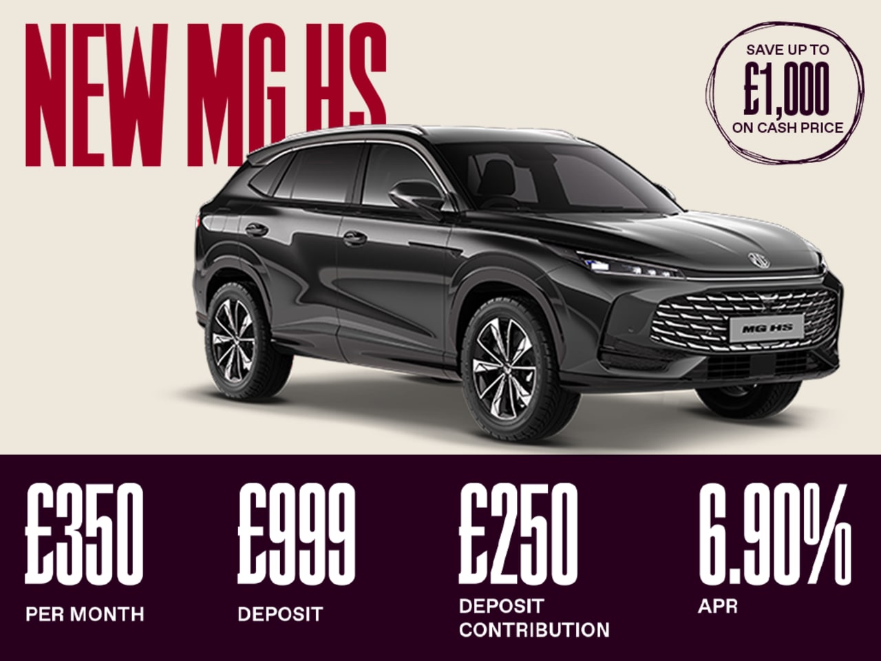 PCP: MG HS SE - £350 Per Month