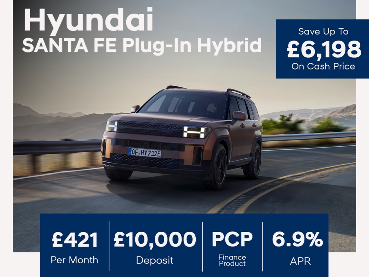 Low Payment PCP: SANTA FE PHEV Premium - £421 Per Month