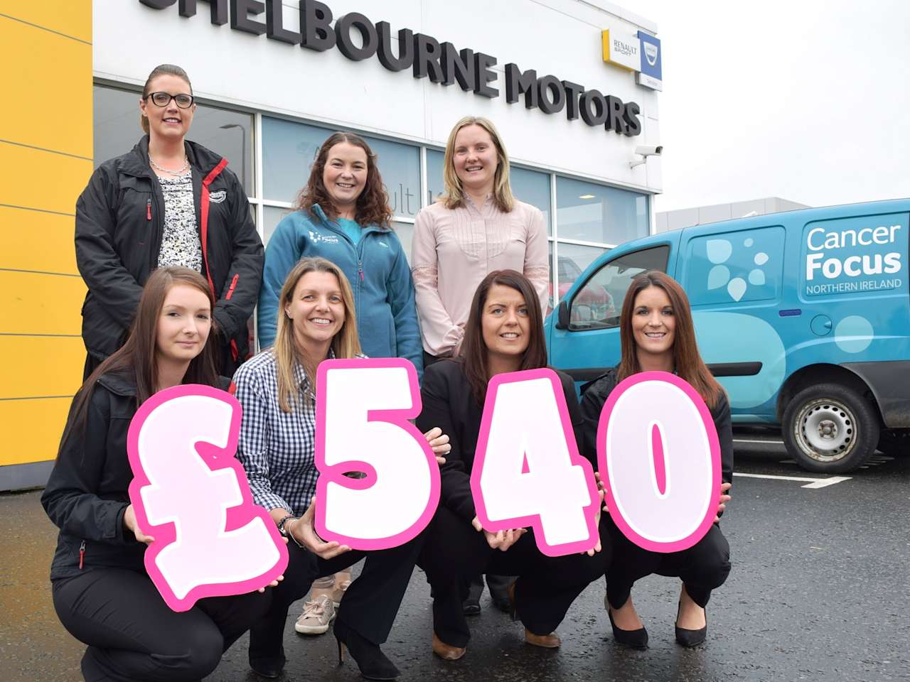 SHELBOURNE MOTORS RAISE A HUGE £540 FOR CANCER FOCUS NI