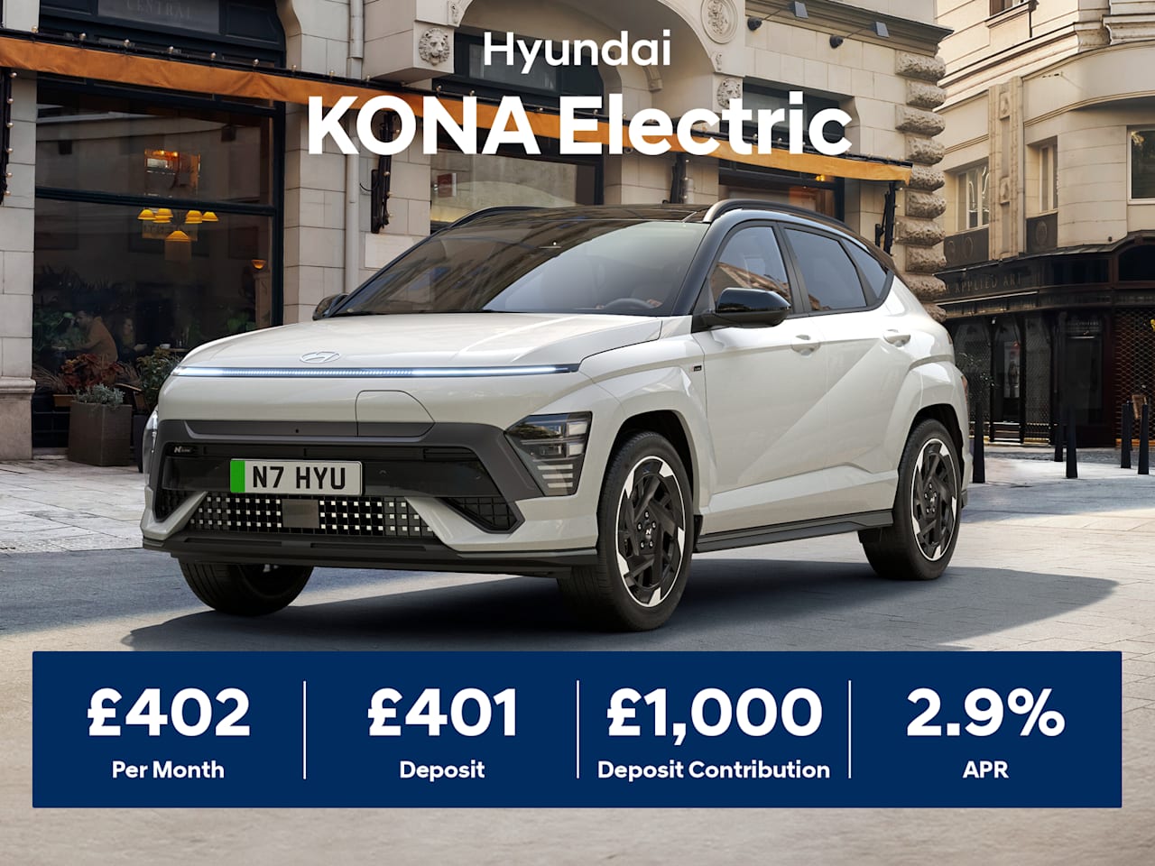 Low Deposit PCP: KONA Electric Advance 48kWh - £402 Per Month