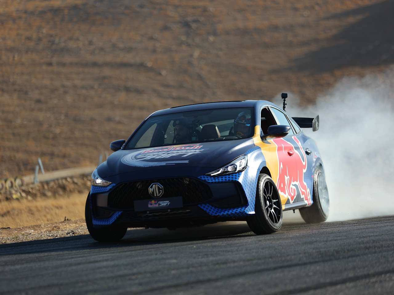 The Rebellious MG GT Takes Part in the Red Bull Car Park Drift for the Second Year in a Row