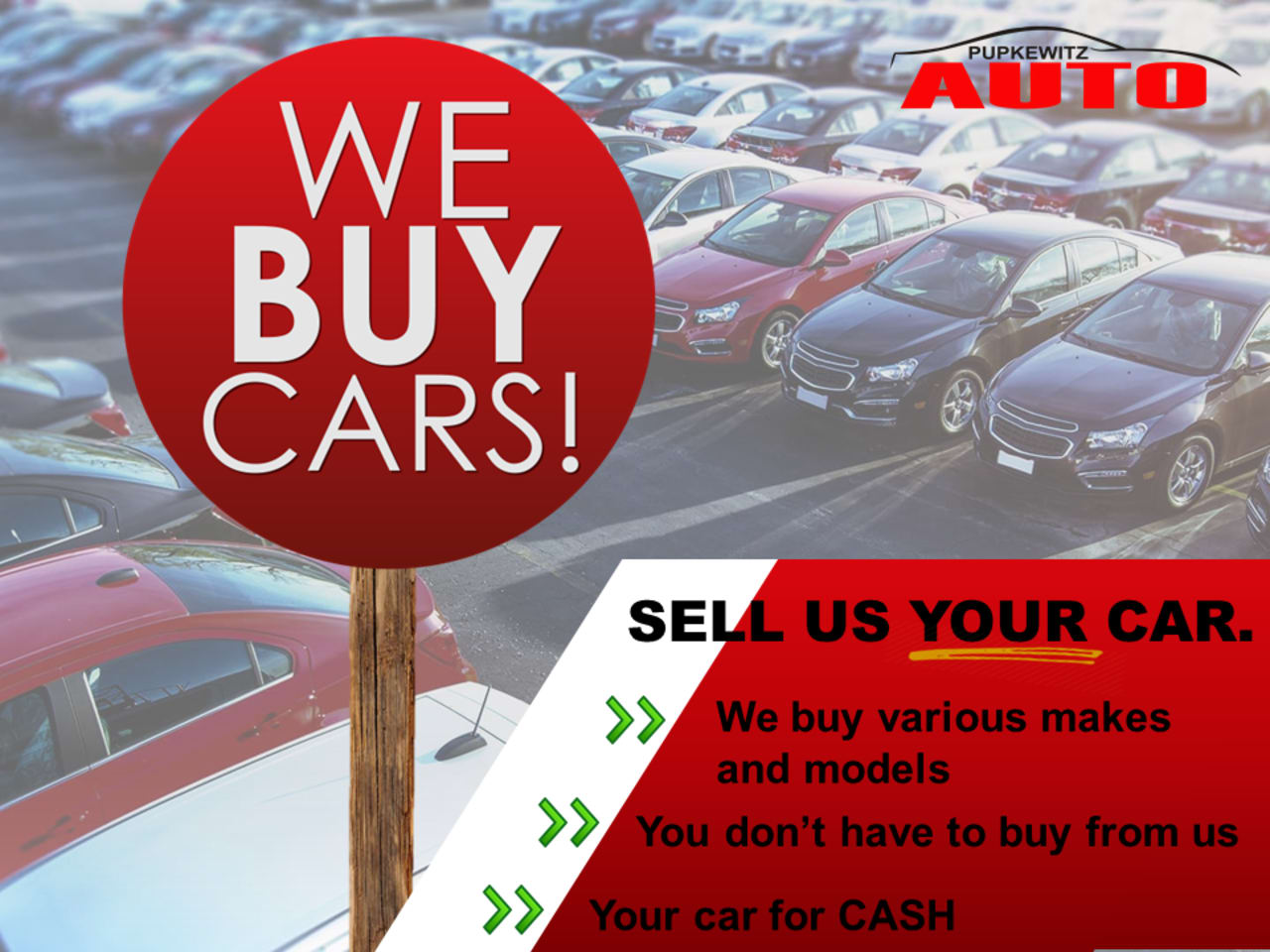 We Buy Cars. Click Here.