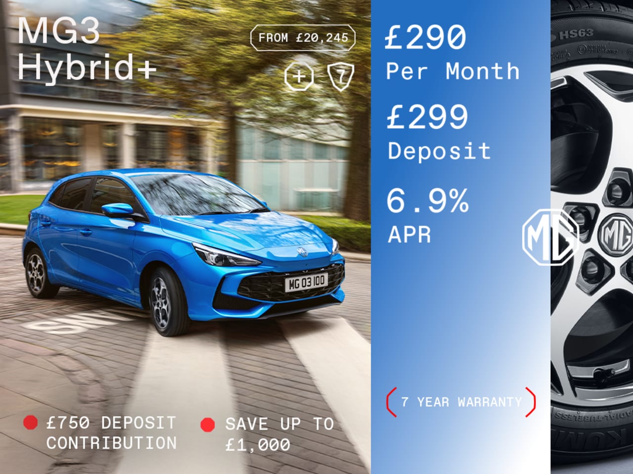 Low Deposit PCP: MG3 Hybrid+ Trophy - £290 Per Month