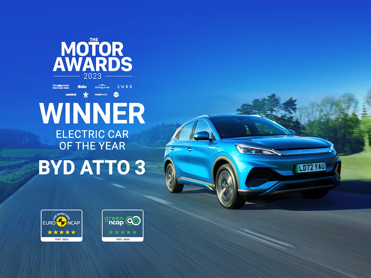 BYD ATTO 3 named 'Electric Car of the Year' at the Motor Awards 2023!
