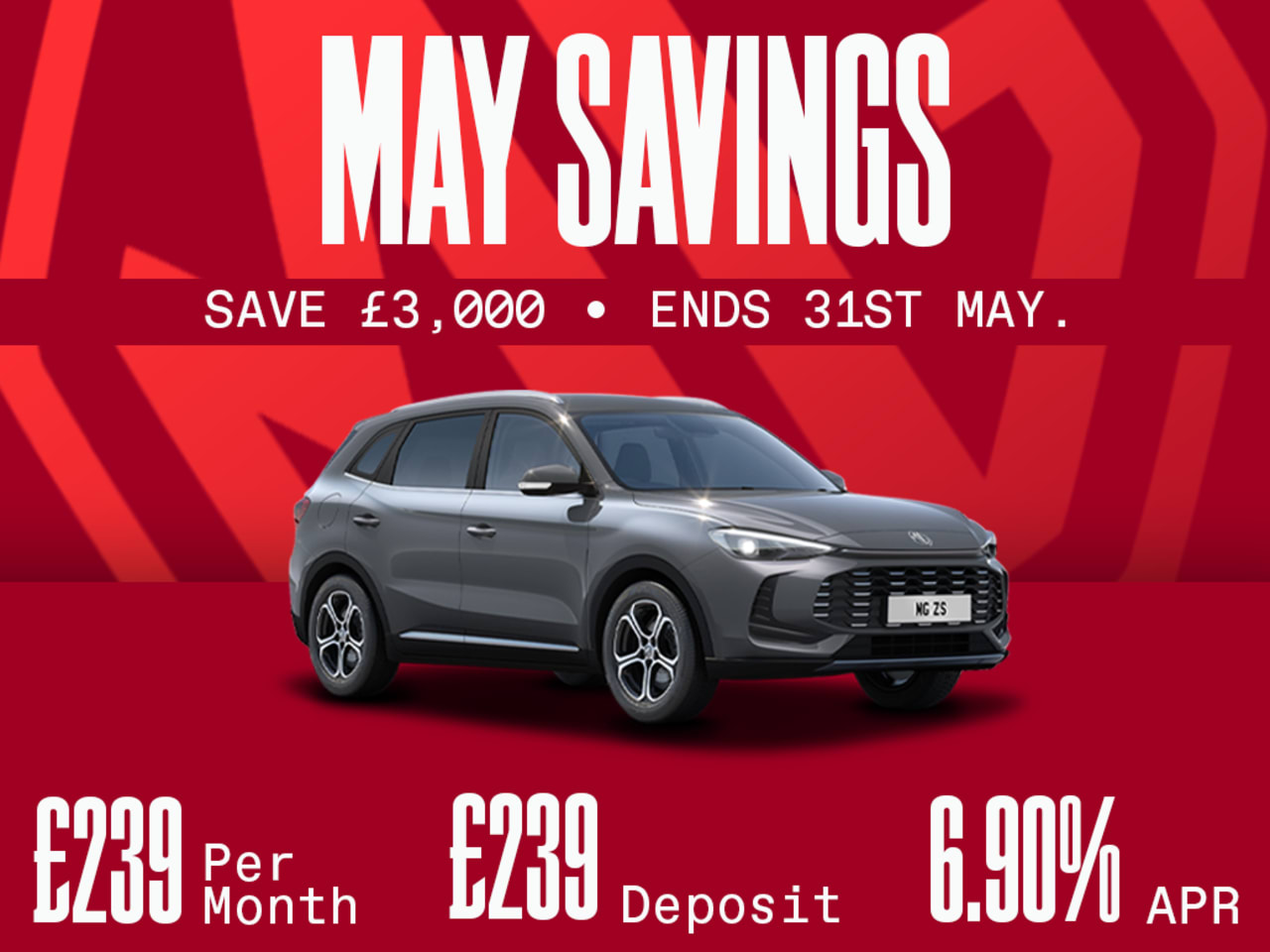 MAY SAVINGS! MG ZS SE - £239 Per Month!