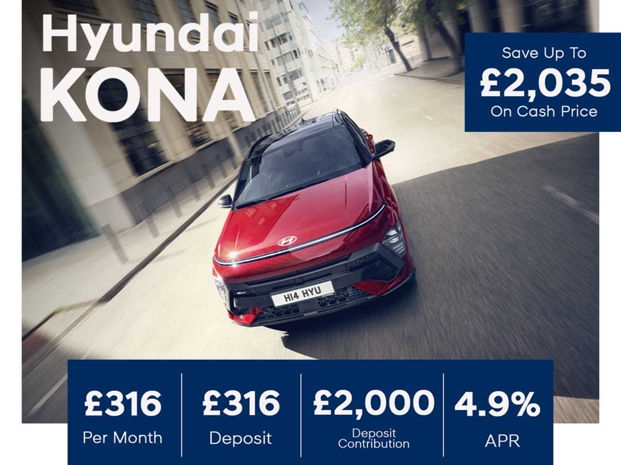 Low Deposit PCP: KONA Advance - £316 Per Month