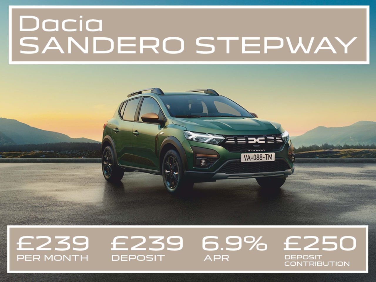Low Deposit PCP: SANDERO STEPWAY Essential - £239 Per Month