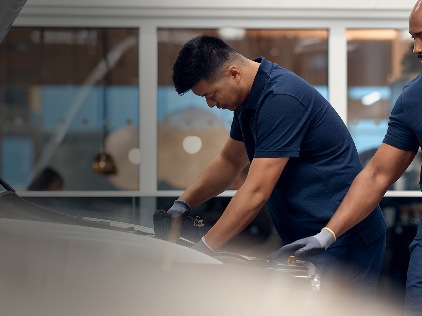 Volvo technician providing expert servicing