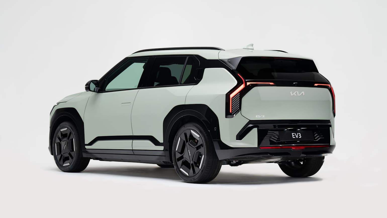Kia EV3 — rear three-quarter exterior