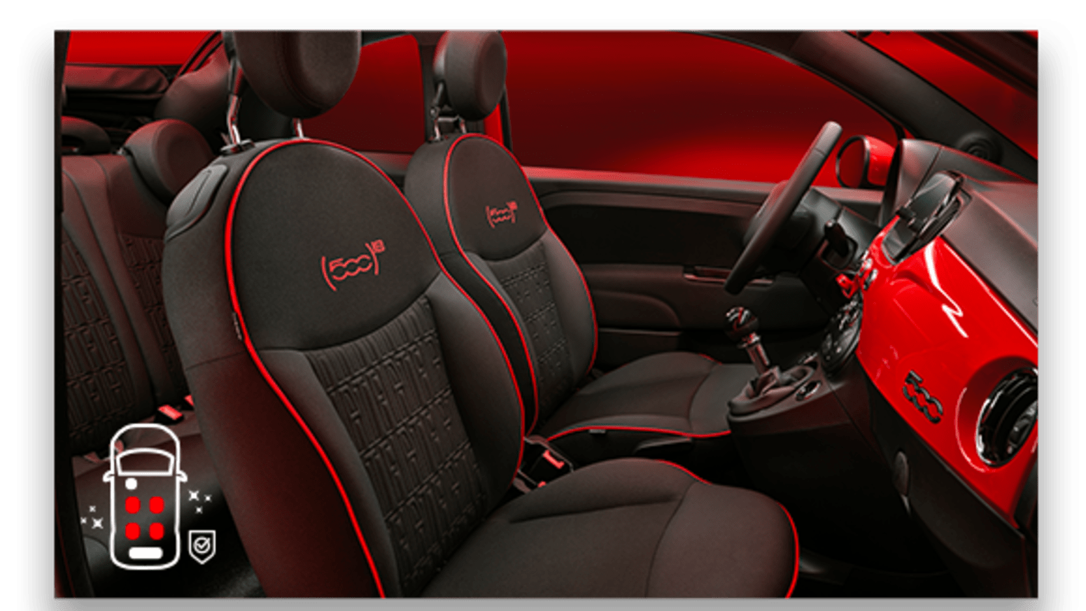Fiat 500 RED Interior