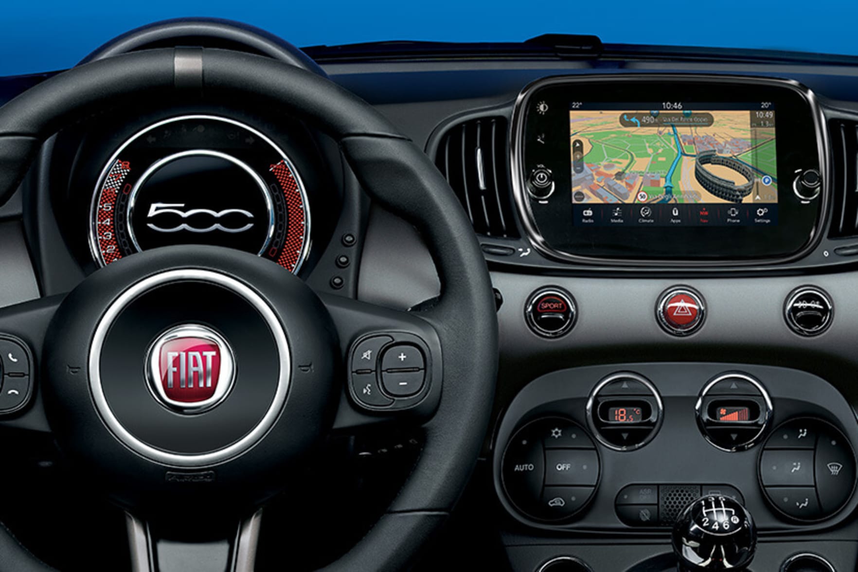 Fiat 500C Navigation Screen