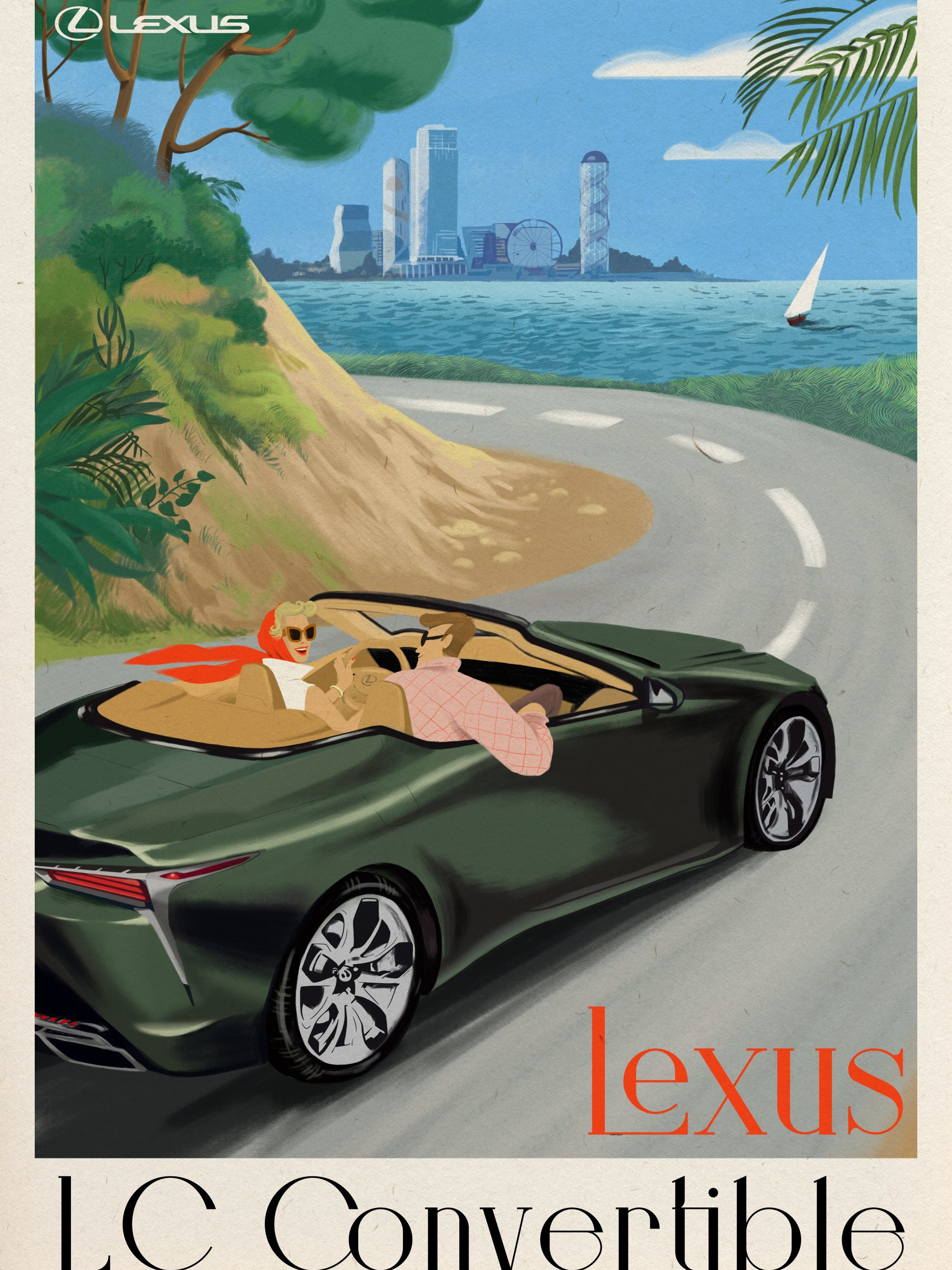 Lexus LC Convertible travel poster - Georgia