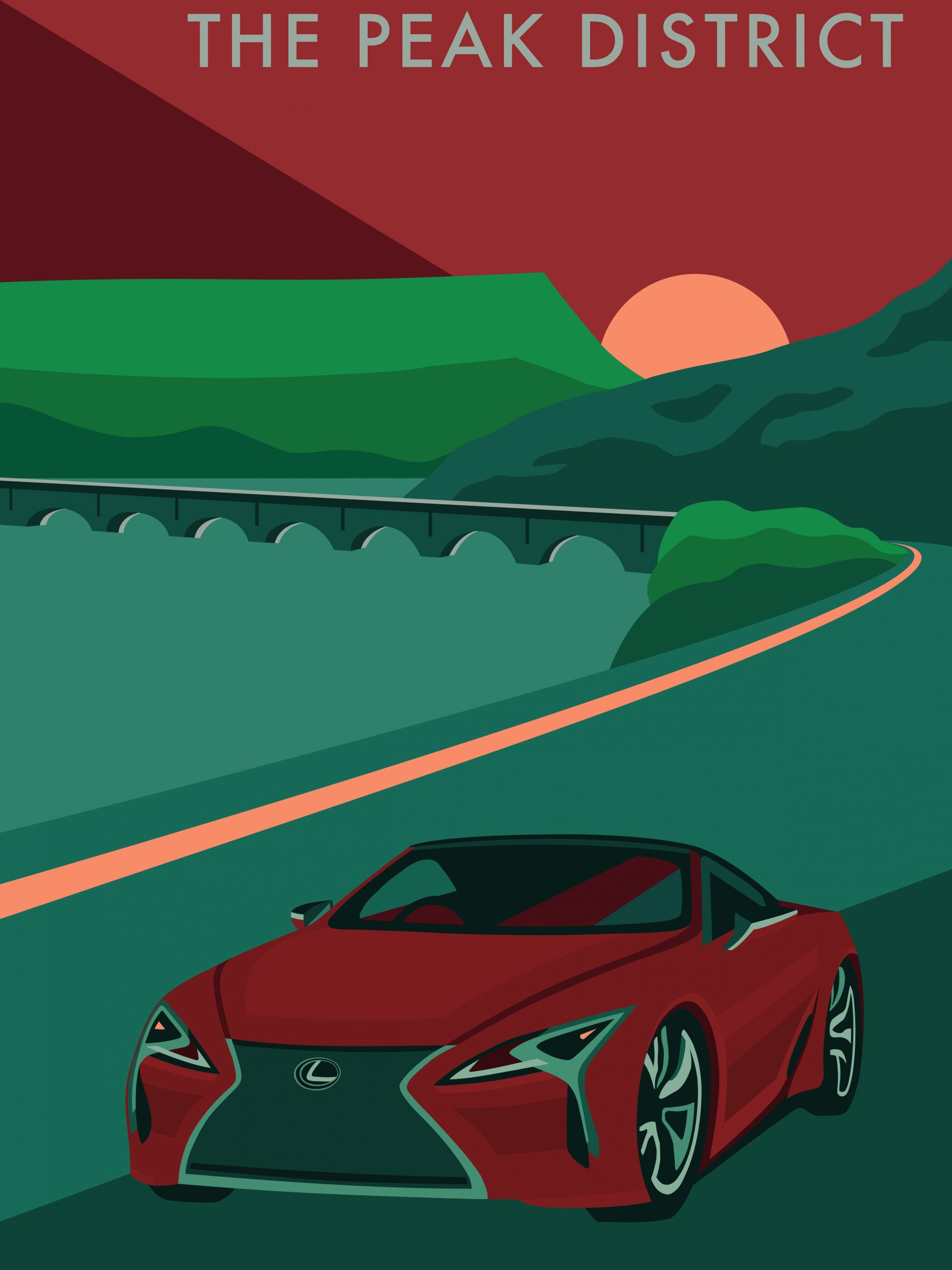 Lexus LC Convertible travel poster - UK