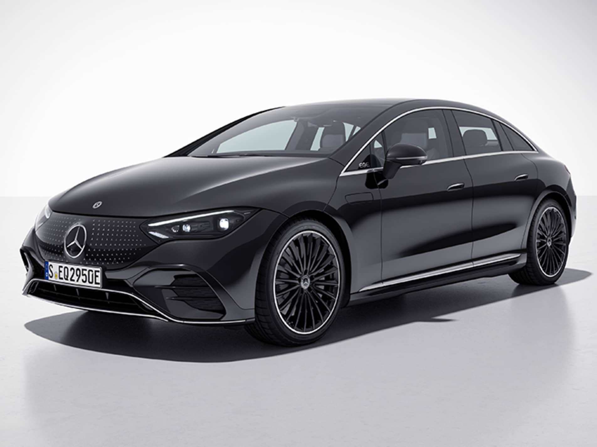 Black Mercedes-EQE in AMG Line equipment line