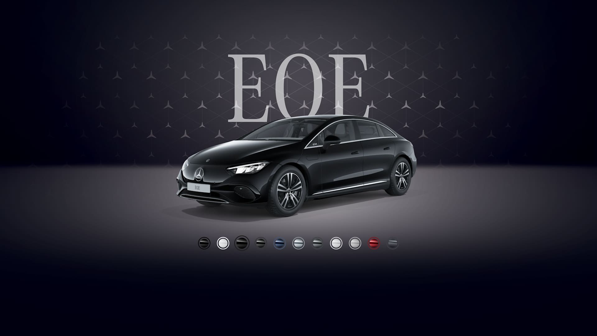 EQE sedan Obsidian qara, metallik