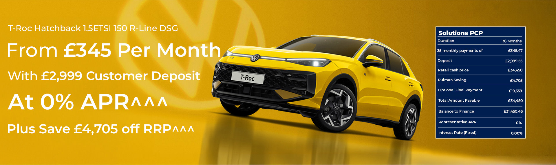 Volkswagen T-Roc New Car Offer at Pulman Volkswagen