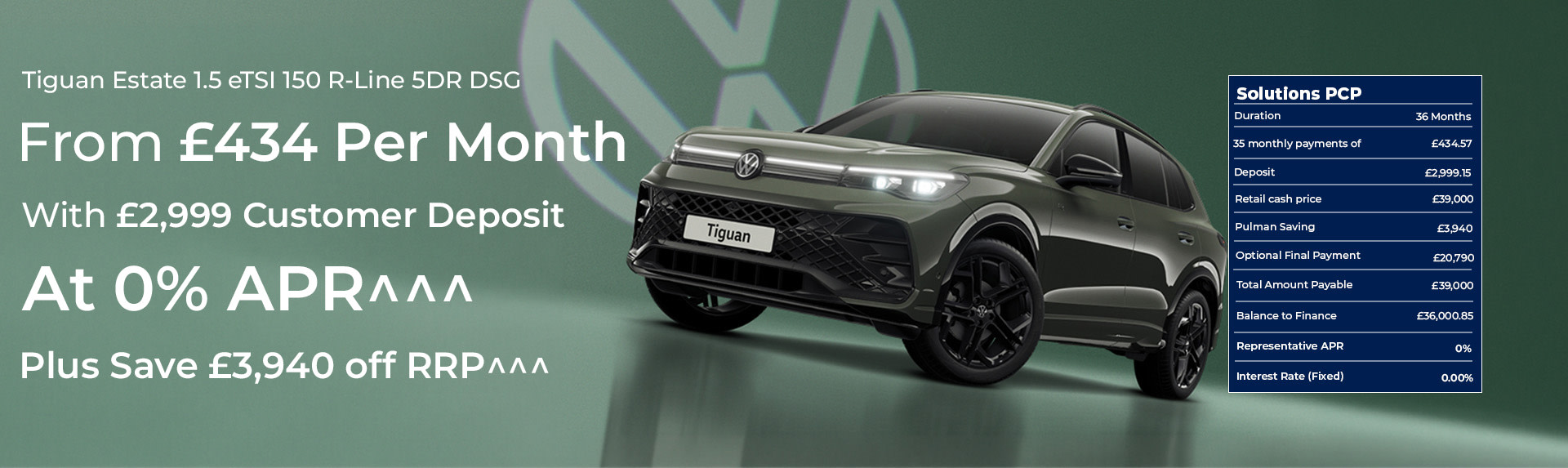 Volkswagen Tiguan New Car Offer at Pulman Volkswagen