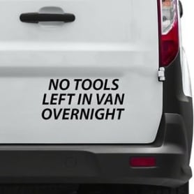 van stickers - no tools inside