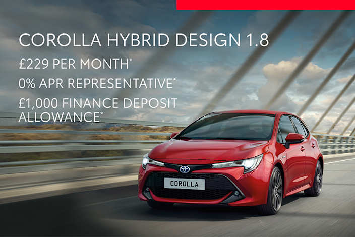 Corolla 1 8 Hybrid Design New Toyota Offers East Sussex West Sussex Yeomans Toyota