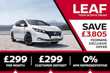 Nissan LEAF From Just 299 Per Month With 299 Customer Deposit