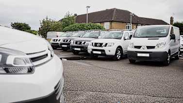 Vans Lined Up