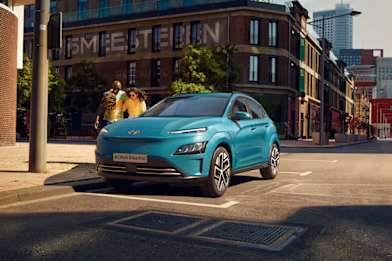 Hyundai kona electric car hot sale and driver