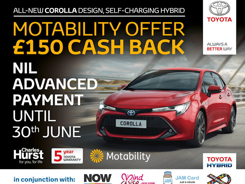 Motability Cars From Nil Advance Payment Charles Hurst Toyota