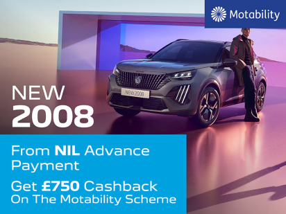 New PEUGEOT 2008 From NIL Advance Payment, PEUGEOT Motability Offers