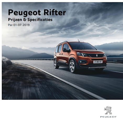 Prijslijst Peugeot Rifter