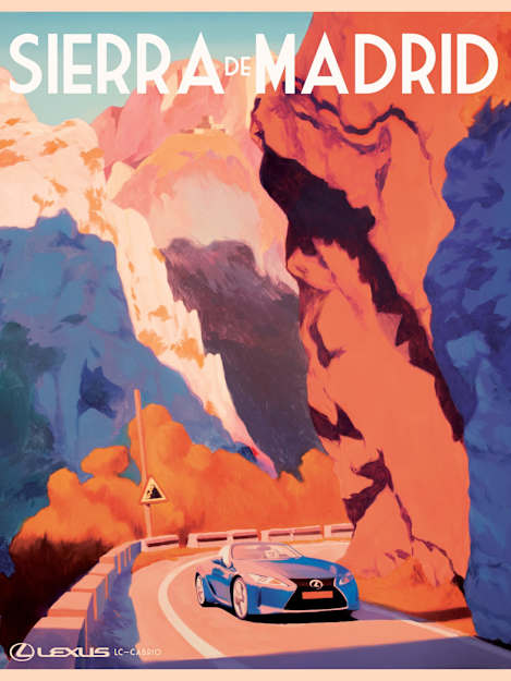 Lexus LC Convertible travel poster - Spain
