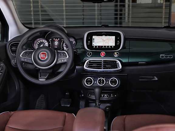 Interior of a white Fiat 500X 