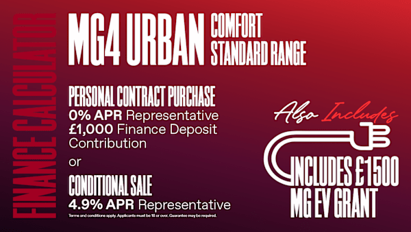 Finance Quote MG4 Urban Comfort Standard Range